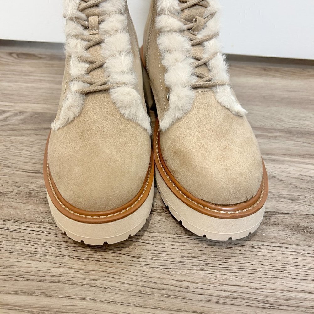 Madden Girl Carraf Hiker Boot Faux Fur Sand Beige Size 9 BRAND NEW - Picture 10 of 12